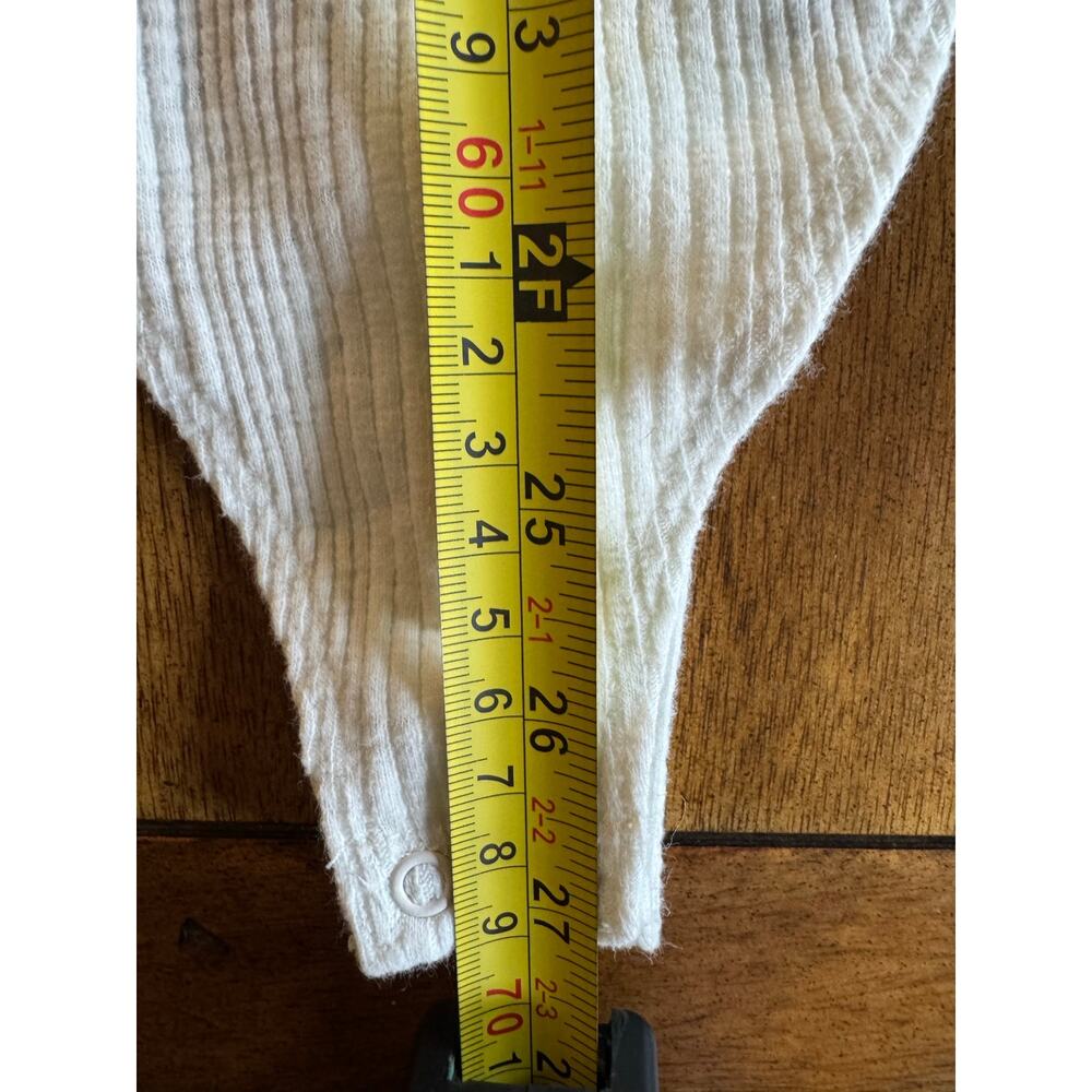 Aerie Off Shoulder Ribbed Bodysuit Cream Waffle Knit Long Sleeve XXL - Picture 9 of 12